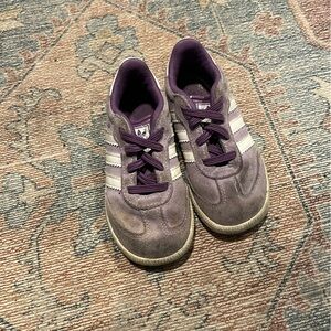 Kids Purple Adidas Samba Slip on Sneakers size 7